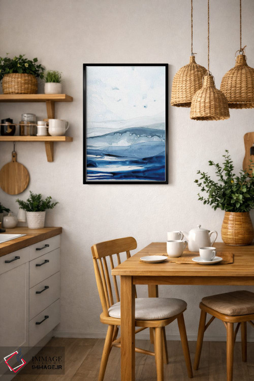 تابلو مینیمال قطب شمال لاجوردی II اثر گریس پاپ - D6B