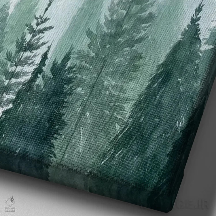 تابلو دکوراتیو در میان درختان II اثر گریس پاپ - نمای نزدیک بافت بوم