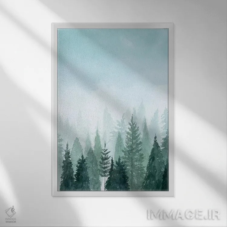 تابلو دکوراتیو در میان درختان II اثر گریس پاپ - نمای قابدار سفید