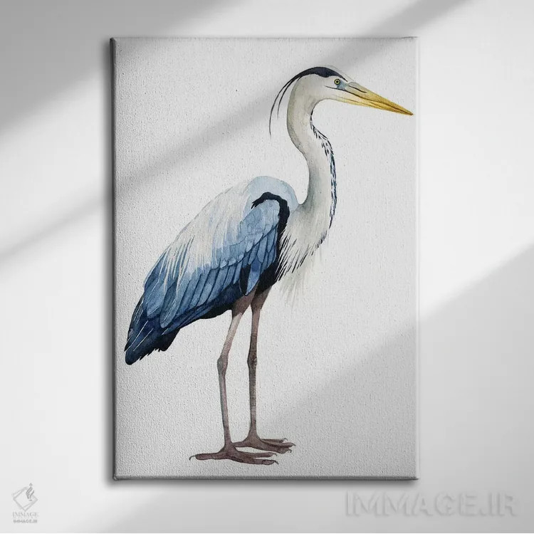 تابلو دکوراتیو حواصیل دریایی II اثر گریس پاپ - نمای روبهرو روی دیوار