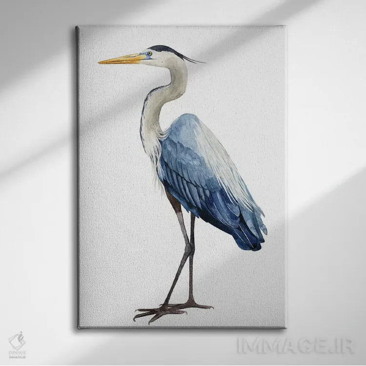 تابلو دکوراتیو حواصیل دریایی I اثر گریس پاپ - نمای روبهرو روی دیوار