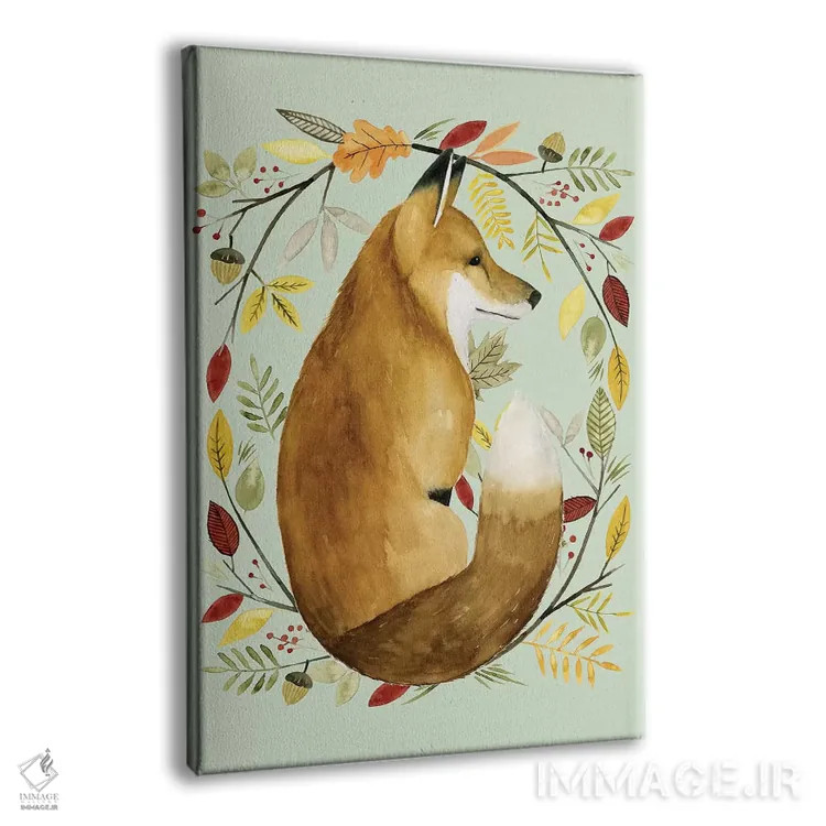 تابلو دکوراتیو حلقه گل پاییزی II اثر گریس پاپ - نمای پرسپکتیو محصول