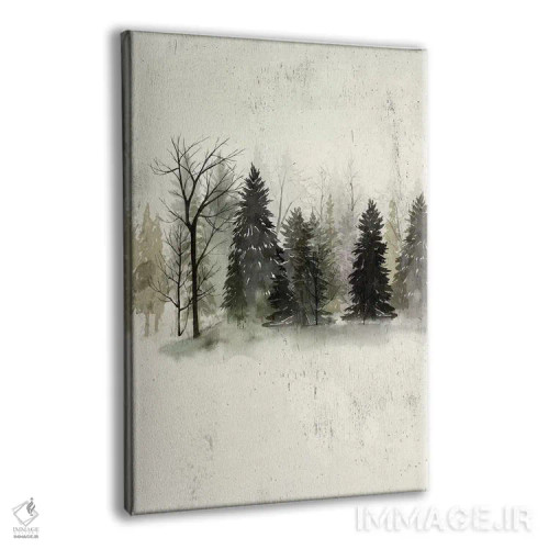 تابلو دکوراتیو خط درختان بافت دار II اثر گریس پاپ - نمای پرسپکتیو محصول