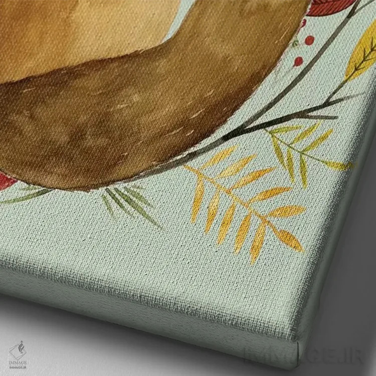 تابلو دکوراتیو حلقه گل پاییزی II اثر گریس پاپ - نمای نزدیک بافت بوم