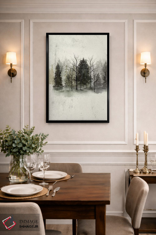 تابلو دکوراتیو خط درختان بافت دار I اثر گریس پاپ - D3B