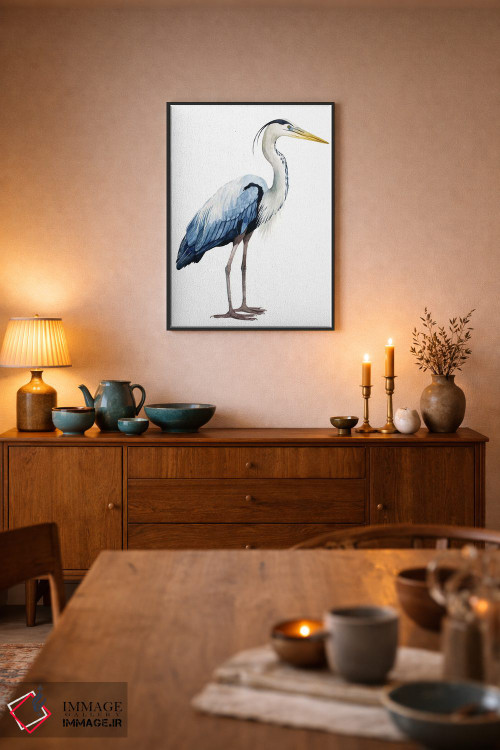 تابلو دکوراتیو حواصیل دریایی II اثر گریس پاپ - D6B