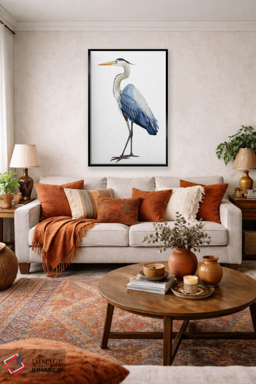 تابلو دکوراتیو حواصیل دریایی I اثر گریس پاپ - D4B