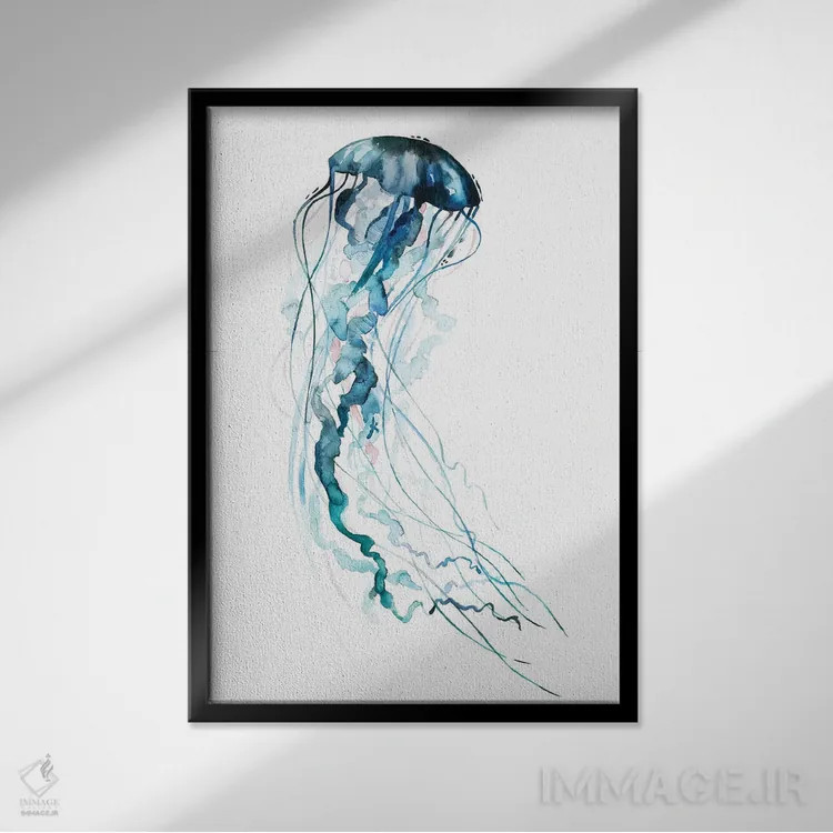 تابلو دکوراتیو درهم تنیدگی الکتریکی II اثر گریس پاپ - نمای قابدار مشکی