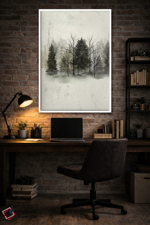 تابلو دکوراتیو خط درختان بافت دار I اثر گریس پاپ - D6W