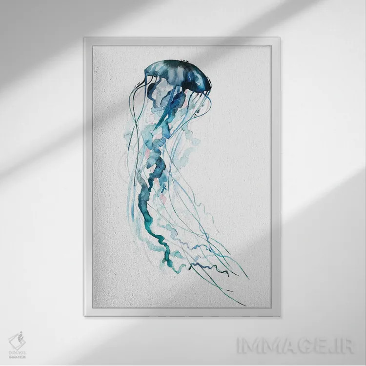 تابلو دکوراتیو درهم تنیدگی الکتریکی II اثر گریس پاپ - نمای قابدار سفید