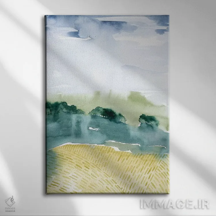 تابلو انتزاعی دره کوهستانی I اثر گریس پاپ - نمای روبهرو روی دیوار
