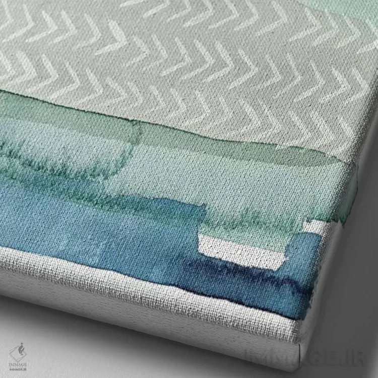 تابلو انتزاعی دریای هنگام طلوع I اثر گریس پاپ - نمای نزدیک بافت بوم