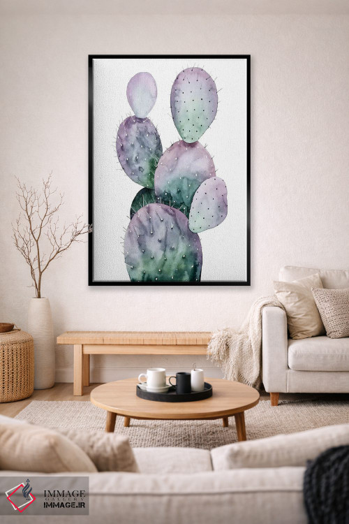 تابلو دکوراتیو کاکتوس بنفش II اثر گریس پاپ - D3B