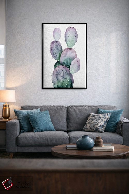 تابلو دکوراتیو کاکتوس بنفش II اثر گریس پاپ - D5B