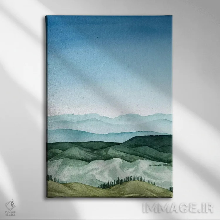 تابلو دکوراتیو چشم انداز کریستالی I اثر گریس پاپ - نمای روبهرو روی دیوار