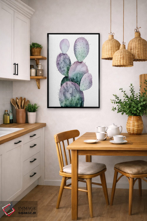 تابلو دکوراتیو کاکتوس بنفش II اثر گریس پاپ - D6B