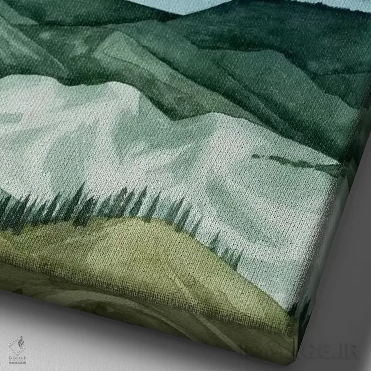 تابلو دکوراتیو چشم انداز کریستالی I اثر گریس پاپ - نمای نزدیک بافت بوم