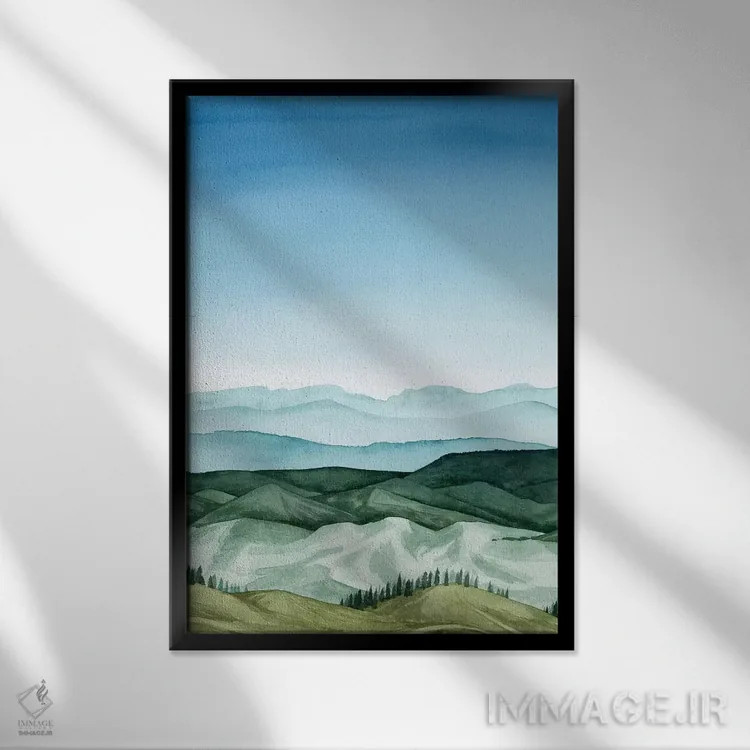 تابلو دکوراتیو چشم انداز کریستالی I اثر گریس پاپ - نمای قابدار مشکی