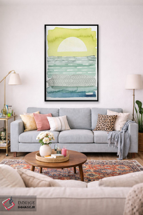 تابلو انتزاعی دریای هنگام طلوع I اثر گریس پاپ - D1B