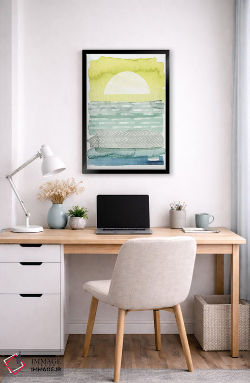 تابلو انتزاعی دریای هنگام طلوع I اثر گریس پاپ - D6B