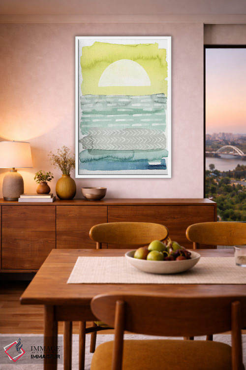 تابلو انتزاعی دریای هنگام طلوع I اثر گریس پاپ - D5W