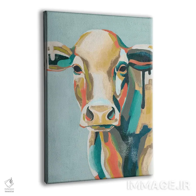 تابلو دکوراتیو گاوهای رنگارنگ یکم اثر گریس پاپ - نمای پرسپکتیو محصول