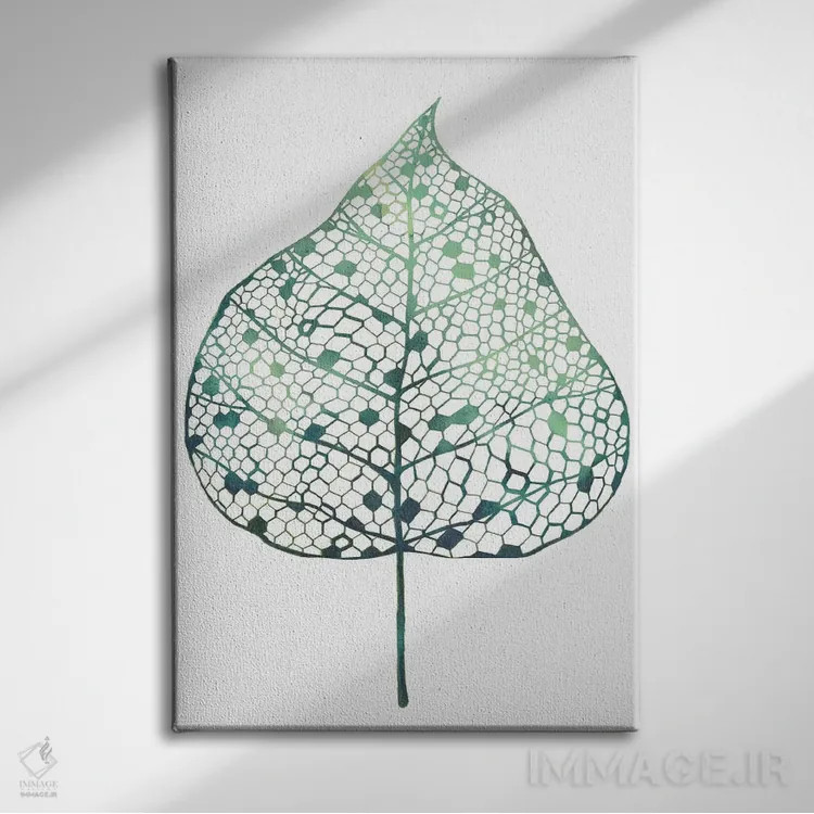 تابلو مینیمال برگ پنهان یکم اثر گریس پاپ - نمای روبهرو روی دیوار