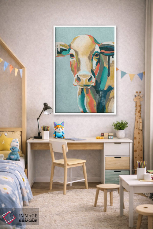 تابلو دکوراتیو گاوهای رنگارنگ یکم اثر گریس پاپ - D1W