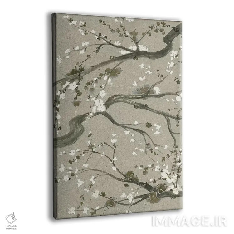 تابلو دکوراتیو شکوفه های گیلاس خنثی دوم اثر گریس پاپ - نمای پرسپکتیو محصول