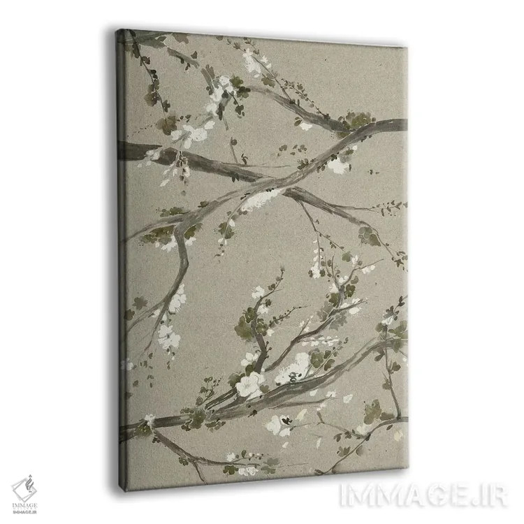 تابلو دکوراتیو شکوفه های گیلاس خنثی یکم اثر گریس پاپ - نمای پرسپکتیو محصول