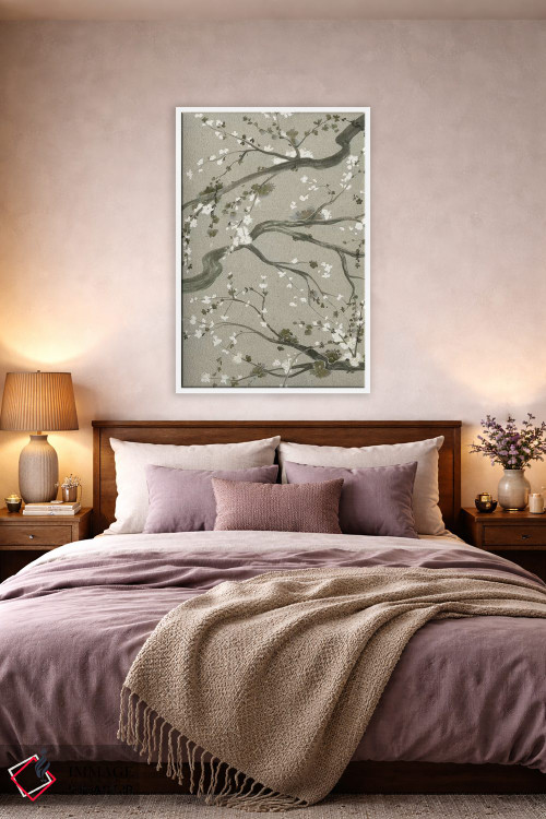 تابلو دکوراتیو شکوفه های گیلاس خنثی دوم اثر گریس پاپ - D3W