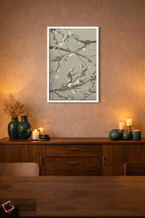 تابلو دکوراتیو شکوفه های گیلاس خنثی یکم اثر گریس پاپ - D1W