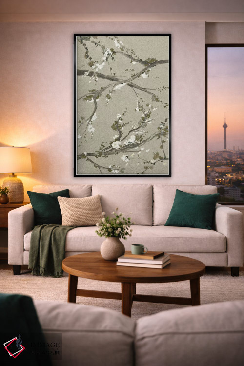 تابلو دکوراتیو شکوفه های گیلاس خنثی یکم اثر گریس پاپ - D2B