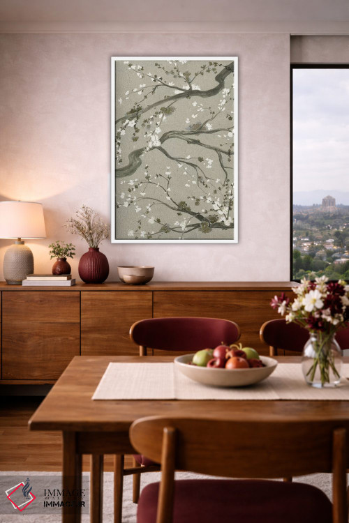 تابلو دکوراتیو شکوفه های گیلاس خنثی دوم اثر گریس پاپ - D4W