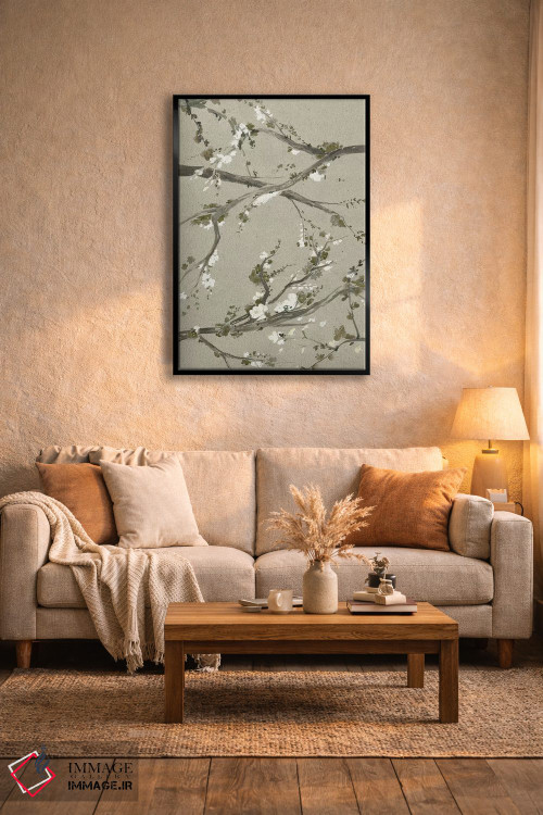 تابلو دکوراتیو شکوفه های گیلاس خنثی یکم اثر گریس پاپ - D6B