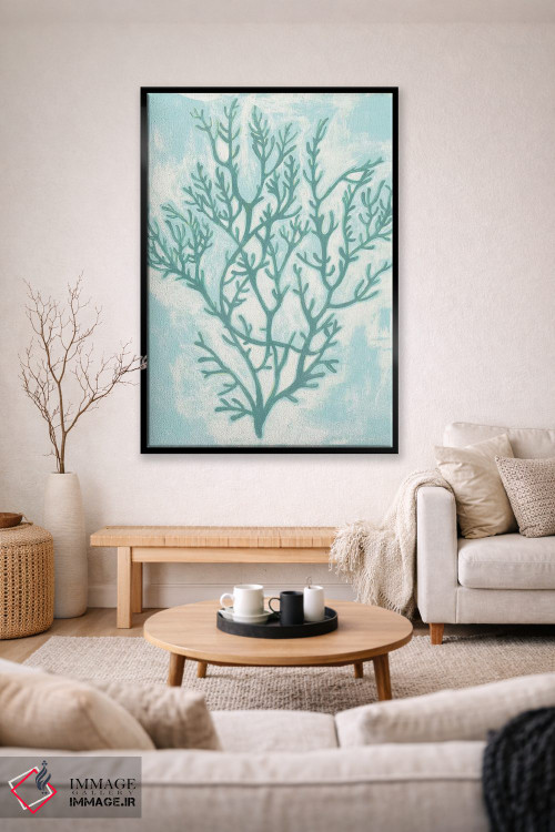 تابلو دکوراتیو فیروزه ای زنده دوم اثر گریس پاپ - D2B