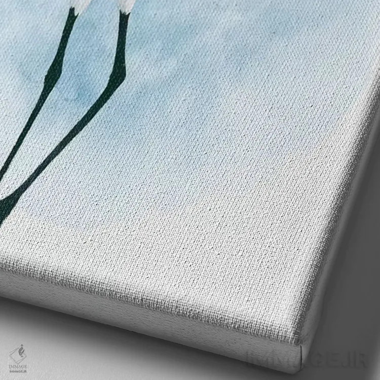 تابلو دکوراتیو درنای رقصان یکم اثر گریس پاپ - نمای نزدیک بافت بوم