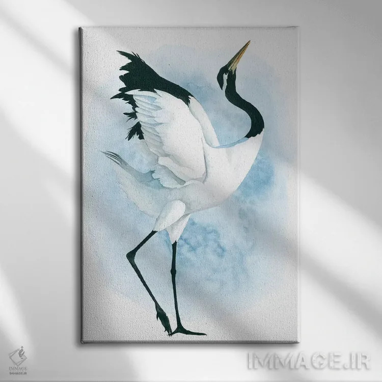 تابلو دکوراتیو درنای رقصان دوم اثر گریس پاپ - نمای روبهرو روی دیوار