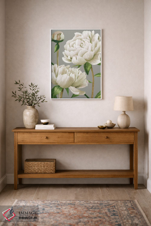 تابلو مدرن صدف سفید یکم اثر گریس پاپ - D1W