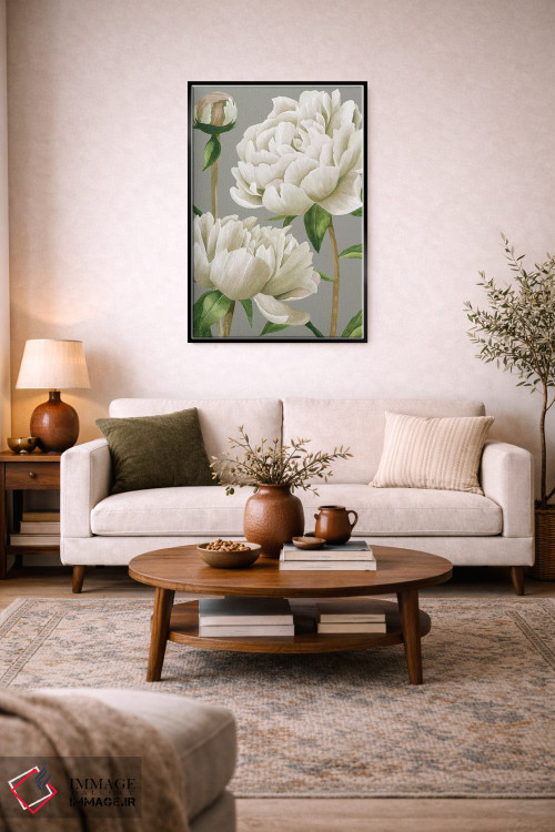 تابلو مدرن صدف سفید یکم اثر گریس پاپ - D4B