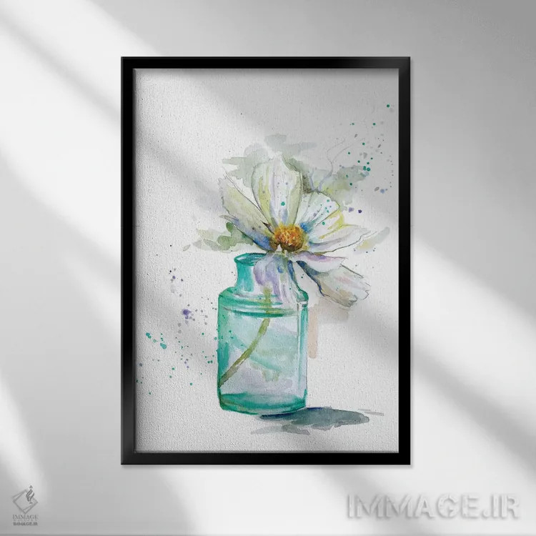 تابلو دکوراتیو گل کوچک تازه یکم اثر پاتریشیا پینتو - نمای قابدار مشکی