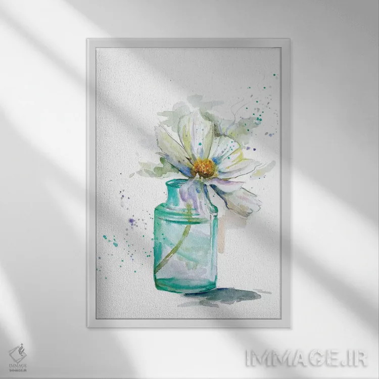 تابلو دکوراتیو گل کوچک تازه یکم اثر پاتریشیا پینتو - نمای قابدار سفید