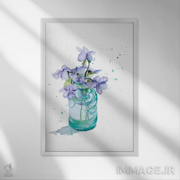تابلو دکوراتیو گل کوچک تازه دوم اثر پاتریشیا پینتو - نمای قابدار سفید