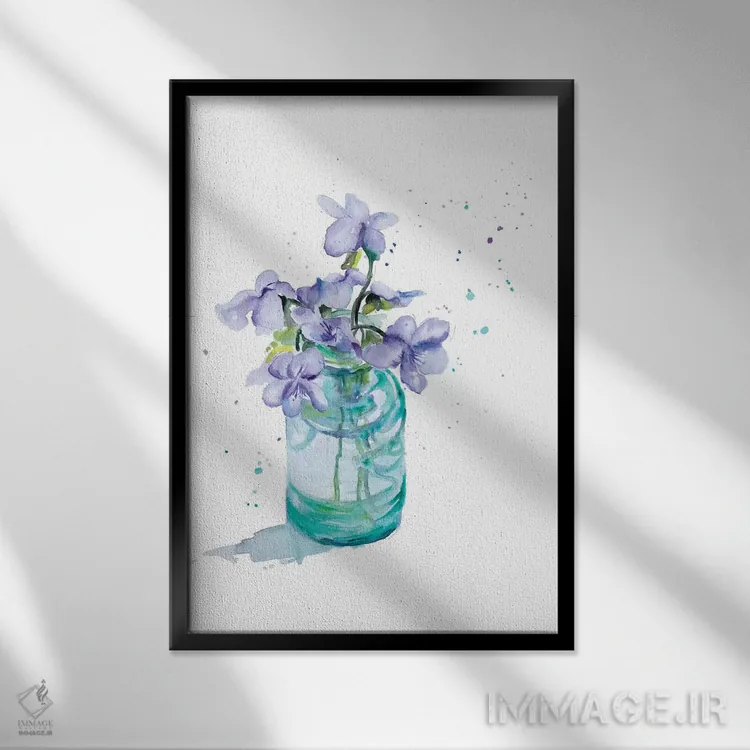 تابلو دکوراتیو گل کوچک تازه دوم اثر پاتریشیا پینتو - نمای قابدار مشکی
