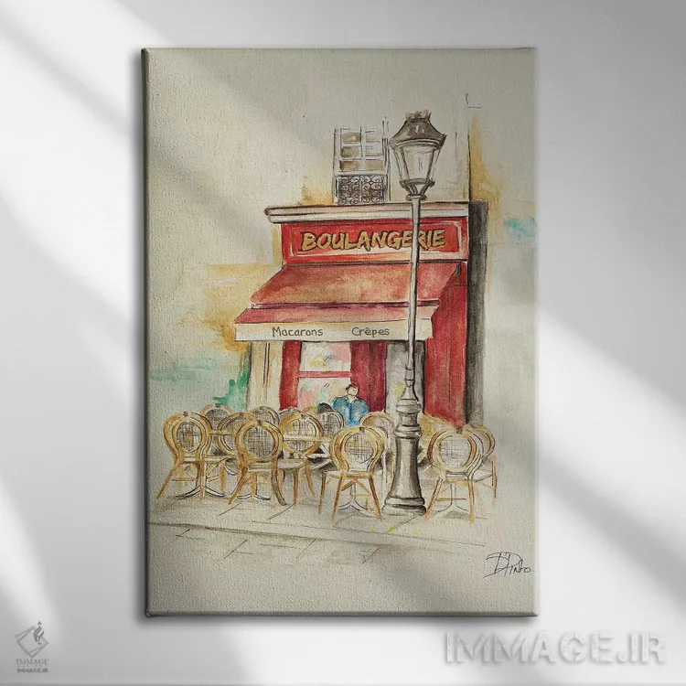تابلو دکوراتیو کافه دو پاریس I اثر پاتریشیا پینتو - نمای روبهرو روی دیوار