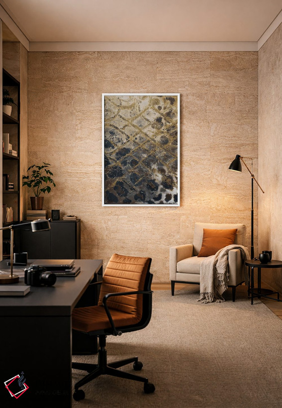 تابلو انتزاعی طرح پوست سافاری اثر پاتریشیا پینتو - D6W