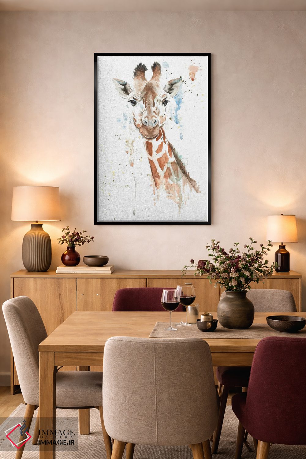 تابلو دکوراتیو زرافه آبی اثر پاتریشیا پینتو - D5B