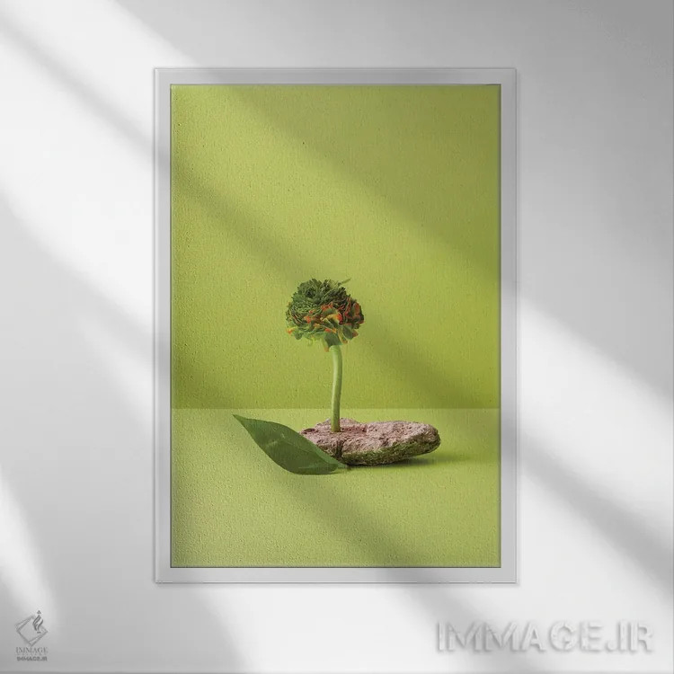 تابلو دکوراتیو کل اثر پپینو د مار - نمای قابدار سفید