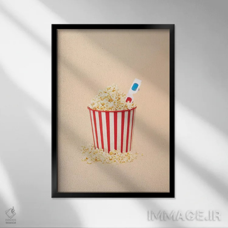 تابلو دکوراتیو وقت فیلم سه بعدی اثر پپینو د مار - نمای قابدار مشکی