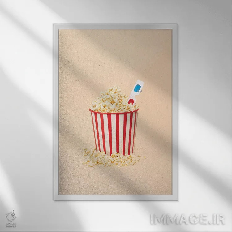 تابلو دکوراتیو وقت فیلم سه بعدی اثر پپینو د مار - نمای قابدار سفید